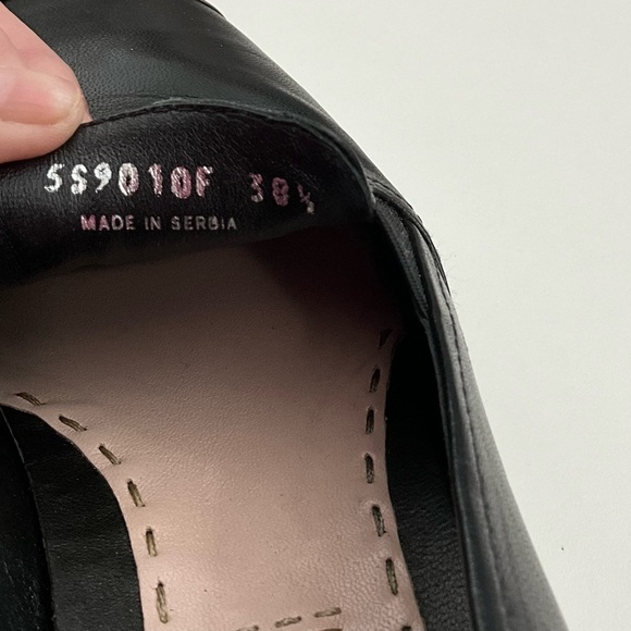 Miu Miu Leather Metal Pointed Toe Slip on Sneakers  8.5  Black - Silver - Picture 8 of 9